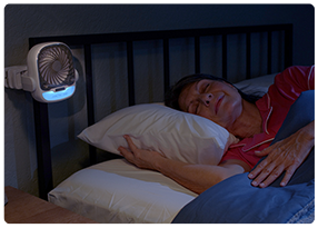 Clip Arctic Air® Grip Go™ onto your bed to stay cool at night